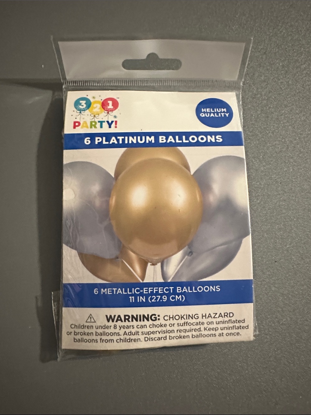Premium Platinum Metallic Balloons - Gold & Silver - 6 Pack